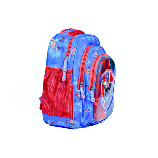 Blue hero kids school backpack – side view