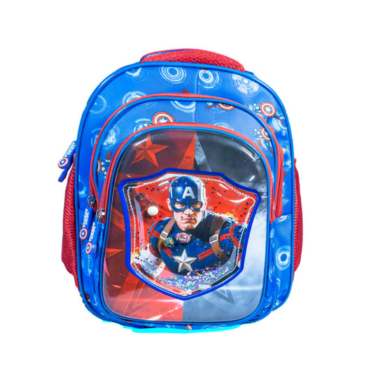 Blue hero kids school backpack – front view