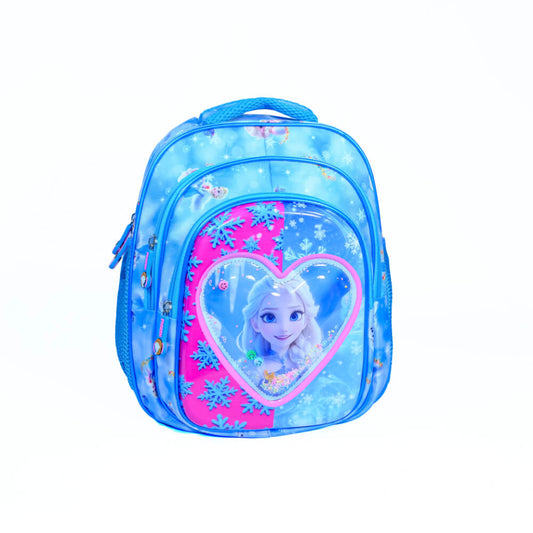 Ice princess heart kids school backpack – front view